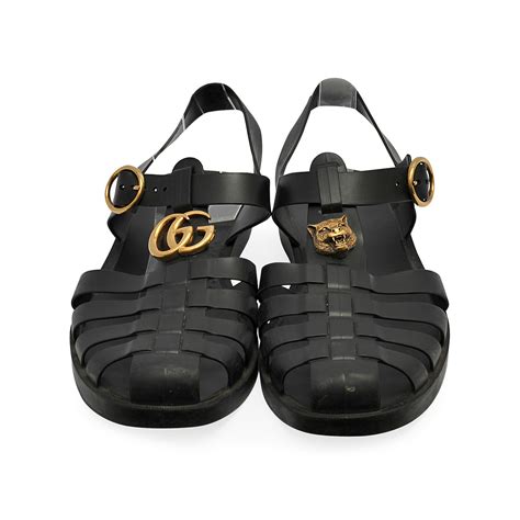 gucci rubber buckle strap sandal review|wearing Gucci rubber sandals.